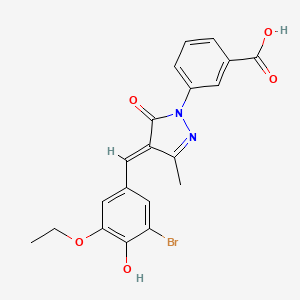 3-[4-(3-bromo-5-ethoxy-4-hydroxybenzylidene)-3-methyl-5-oxo-4,5-dihydro-1H-pyrazol-1-yl]benzoic acid