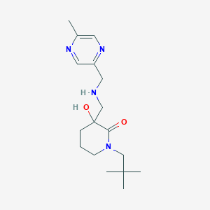 molecular formula C17H28N4O2 B6046818 1-(2,2-dimethylpropyl)-3-hydroxy-3-({[(5-methyl-2-pyrazinyl)methyl]amino}methyl)-2-piperidinone 