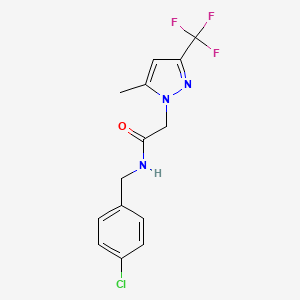 molecular formula C14H13ClF3N3O B6046820 N-(4-chlorobenzyl)-2-[5-methyl-3-(trifluoromethyl)-1H-pyrazol-1-yl]acetamide 