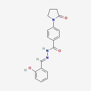 molecular formula C18H17N3O3 B6046828 N'-(2-hydroxybenzylidene)-4-(2-oxo-1-pyrrolidinyl)benzohydrazide 