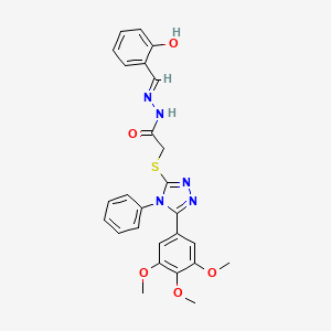 molecular formula C26H25N5O5S B604683 N'-[(E)-(2-hydroxyphenyl)methylidene]-2-{[4-phenyl-5-(3,4,5-trimethoxyphenyl)-4H-1,2,4-triazol-3-yl]sulfanyl}acetohydrazide CAS No. 315183-88-1