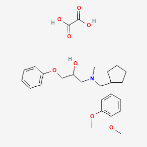 molecular formula C26H35NO8 B6046831 1-[{[1-(3,4-dimethoxyphenyl)cyclopentyl]methyl}(methyl)amino]-3-phenoxy-2-propanol ethanedioate (salt) 