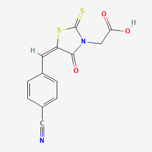 molecular formula C13H8N2O3S2 B6046842 [5-(4-cyanobenzylidene)-4-oxo-2-thioxo-1,3-thiazolidin-3-yl]acetic acid 