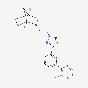 molecular formula C23H26N4 B6046886 (1S*,4S*)-2-(2-{3-[3-(3-methyl-2-pyridinyl)phenyl]-1H-pyrazol-1-yl}ethyl)-2-azabicyclo[2.2.1]heptane 