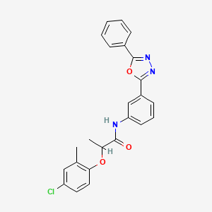 molecular formula C24H20ClN3O3 B6046889 2-(4-chloro-2-methylphenoxy)-N-[3-(5-phenyl-1,3,4-oxadiazol-2-yl)phenyl]propanamide 