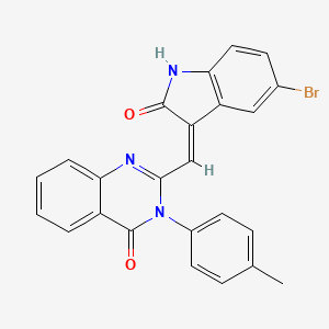 molecular formula C24H16BrN3O2 B604690 2-[(5-bromo-2-oxo-1,2-dihydro-3H-indol-3-ylidene)methyl]-3-(4-methylphenyl)-4(3H)-quinazolinone CAS No. 5705-52-2