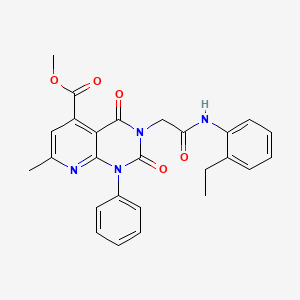molecular formula C26H24N4O5 B6046904 methyl 3-{2-[(2-ethylphenyl)amino]-2-oxoethyl}-7-methyl-2,4-dioxo-1-phenyl-1,2,3,4-tetrahydropyrido[2,3-d]pyrimidine-5-carboxylate 