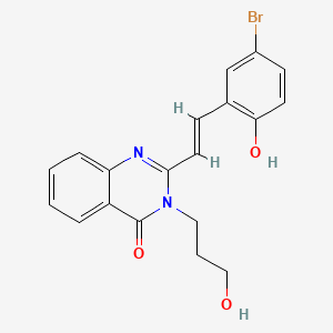 molecular formula C19H17BrN2O3 B604691 2-[2-(5-bromo-2-hydroxyphenyl)vinyl]-3-(3-hydroxypropyl)-4(3H)-quinazolinone CAS No. 361185-62-8