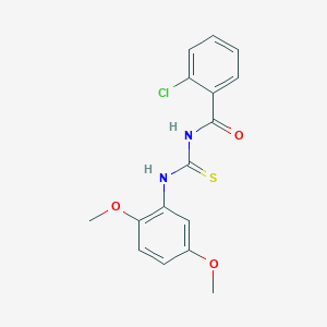 molecular formula C16H15ClN2O3S B6046918 2-chloro-N-{[(2,5-dimethoxyphenyl)amino]carbonothioyl}benzamide 