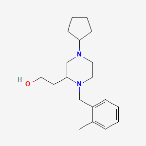 molecular formula C19H30N2O B6046934 2-[4-cyclopentyl-1-(2-methylbenzyl)-2-piperazinyl]ethanol 