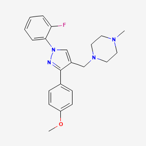 molecular formula C22H25FN4O B6046950 1-{[1-(2-fluorophenyl)-3-(4-methoxyphenyl)-1H-pyrazol-4-yl]methyl}-4-methylpiperazine 