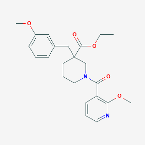 molecular formula C23H28N2O5 B6046956 ethyl 3-(3-methoxybenzyl)-1-[(2-methoxy-3-pyridinyl)carbonyl]-3-piperidinecarboxylate 