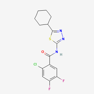 molecular formula C15H14ClF2N3OS B6046968 2-chloro-N-(5-cyclohexyl-1,3,4-thiadiazol-2-yl)-4,5-difluorobenzamide 