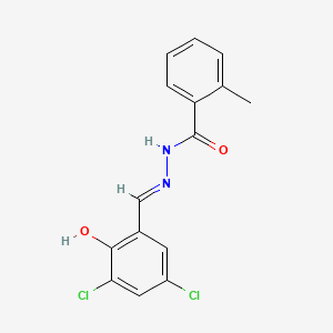 molecular formula C15H12Cl2N2O2 B604698 N'-[(E)-(3,5-dichloro-2-hydroxyphenyl)methylidene]-2-methylbenzohydrazide CAS No. 304479-88-7
