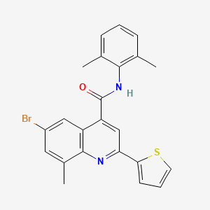 molecular formula C23H19BrN2OS B6046991 6-bromo-N-(2,6-dimethylphenyl)-8-methyl-2-(2-thienyl)quinoline-4-carboxamide 