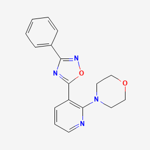 molecular formula C17H16N4O2 B6047006 4-[3-(3-phenyl-1,2,4-oxadiazol-5-yl)-2-pyridinyl]morpholine 