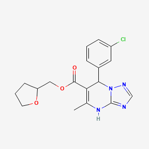 molecular formula C18H19ClN4O3 B6047016 tetrahydro-2-furanylmethyl 7-(3-chlorophenyl)-5-methyl-4,7-dihydro[1,2,4]triazolo[1,5-a]pyrimidine-6-carboxylate 