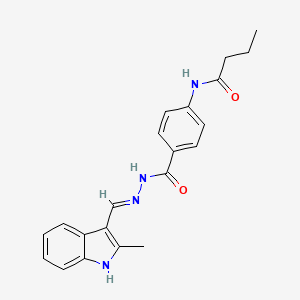 molecular formula C21H22N4O2 B604702 N-[4-[[[(Z)-(2-methylindol-3-ylidene)methyl]amino]carbamoyl]phenyl]butanamide CAS No. 327065-48-5