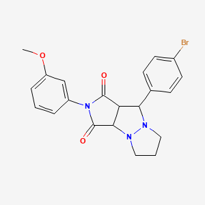 molecular formula C21H20BrN3O3 B6047031 9-(4-bromophenyl)-2-(3-methoxyphenyl)tetrahydro-5H-pyrazolo[1,2-a]pyrrolo[3,4-c]pyrazole-1,3(2H,3aH)-dione 