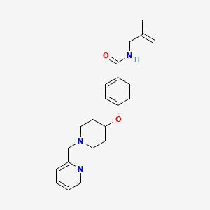 molecular formula C22H27N3O2 B6047040 N-(2-methyl-2-propen-1-yl)-4-{[1-(2-pyridinylmethyl)-4-piperidinyl]oxy}benzamide 