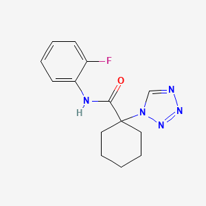 molecular formula C14H16FN5O B6047048 N-(2-fluorophenyl)-1-(1H-tetrazol-1-yl)cyclohexanecarboxamide 