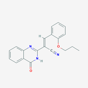 molecular formula C20H17N3O2 B6047050 2-(4-oxo-3,4-dihydro-2-quinazolinyl)-3-(2-propoxyphenyl)acrylonitrile 