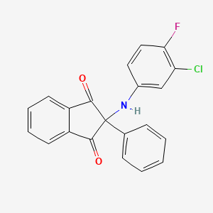 molecular formula C21H13ClFNO2 B6047064 2-[(3-chloro-4-fluorophenyl)amino]-2-phenyl-1H-indene-1,3(2H)-dione 