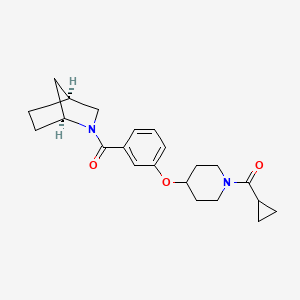 molecular formula C22H28N2O3 B6047087 (1S*,4S*)-2-(3-{[1-(cyclopropylcarbonyl)-4-piperidinyl]oxy}benzoyl)-2-azabicyclo[2.2.1]heptane 