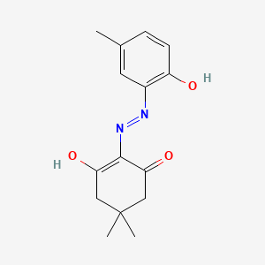 molecular formula C15H18N2O3 B604710 2-[2-(2-Hydroxy-5-methylphenyl)hydrazinylidene]-5,5-dimethylcyclohexane-1,3-dione CAS No. 315672-98-1