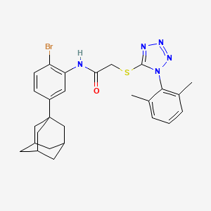 molecular formula C27H30BrN5OS B6047125 N-[5-(1-adamantyl)-2-bromophenyl]-2-{[1-(2,6-dimethylphenyl)-1H-tetrazol-5-yl]thio}acetamide 
