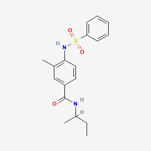 molecular formula C18H22N2O3S B6047132 N-(sec-butyl)-3-methyl-4-[(phenylsulfonyl)amino]benzamide 