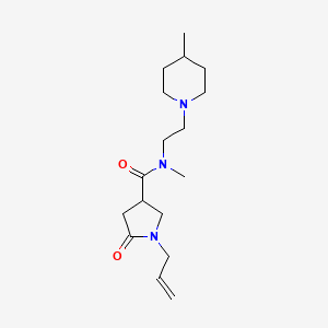 molecular formula C17H29N3O2 B6047149 1-allyl-N-methyl-N-[2-(4-methyl-1-piperidinyl)ethyl]-5-oxo-3-pyrrolidinecarboxamide trifluoroacetate 