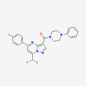 molecular formula C25H23F2N5O B6047160 7-(difluoromethyl)-5-(4-methylphenyl)-3-[(4-phenyl-1-piperazinyl)carbonyl]pyrazolo[1,5-a]pyrimidine 