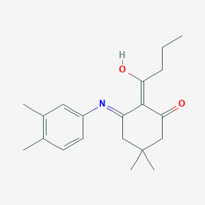 molecular formula C20H27NO2 B6047167 2-butyryl-3-[(3,4-dimethylphenyl)amino]-5,5-dimethyl-2-cyclohexen-1-one 