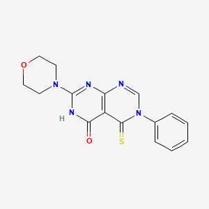 5-hydroxy-7-(4-morpholinyl)-3-phenylpyrimido[4,5-d]pyrimidine-4(3H)-thione