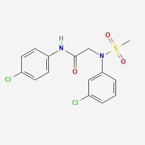 molecular formula C15H14Cl2N2O3S B6047185 N~2~-(3-chlorophenyl)-N~1~-(4-chlorophenyl)-N~2~-(methylsulfonyl)glycinamide 