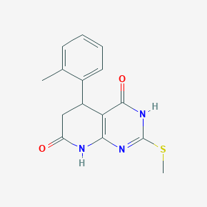 molecular formula C15H15N3O2S B6047192 5-(2-methylphenyl)-2-(methylthio)-5,8-dihydropyrido[2,3-d]pyrimidine-4,7(3H,6H)-dione 