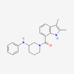 molecular formula C22H25N3O B6047214 1-[(2,3-dimethyl-1H-indol-7-yl)carbonyl]-N-phenyl-3-piperidinamine 