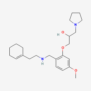molecular formula C23H36N2O3 B6047223 1-[2-({[2-(1-cyclohexen-1-yl)ethyl]amino}methyl)-5-methoxyphenoxy]-3-(1-pyrrolidinyl)-2-propanol 