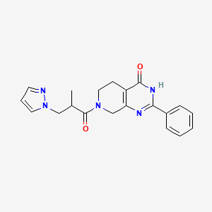 molecular formula C20H21N5O2 B6047230 7-[2-methyl-3-(1H-pyrazol-1-yl)propanoyl]-2-phenyl-5,6,7,8-tetrahydropyrido[3,4-d]pyrimidin-4(3H)-one 