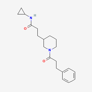 molecular formula C20H28N2O2 B6047232 N-cyclopropyl-3-[1-(3-phenylpropanoyl)-3-piperidinyl]propanamide 