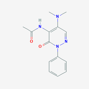molecular formula C14H16N4O2 B6047239 N-[5-(dimethylamino)-3-oxo-2-phenyl-2,3-dihydro-4-pyridazinyl]acetamide 