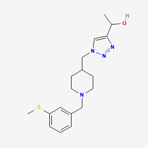 molecular formula C18H26N4OS B6047243 1-[1-({1-[3-(methylthio)benzyl]-4-piperidinyl}methyl)-1H-1,2,3-triazol-4-yl]ethanol trifluoroacetate (salt) 