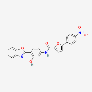 molecular formula C24H15N3O6 B6047247 N-[4-(1,3-benzoxazol-2-yl)-3-hydroxyphenyl]-5-(4-nitrophenyl)-2-furamide 