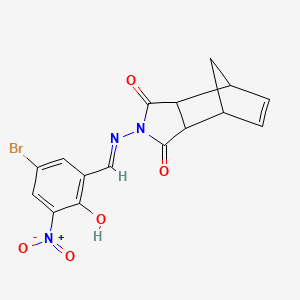 molecular formula C16H12BrN3O5 B6047254 4-[(5-bromo-2-hydroxy-3-nitrobenzylidene)amino]-4-azatricyclo[5.2.1.0~2,6~]dec-8-ene-3,5-dione 