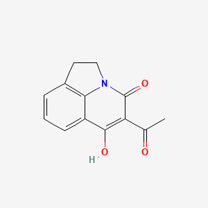 molecular formula C13H11NO3 B604726 5-acetyl-6-hydroxy-1,2-dihydro-4H-pyrrolo[3,2,1-ij]quinolin-4-one CAS No. 128099-76-3