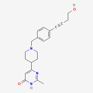 molecular formula C21H25N3O2 B6047265 6-{1-[4-(4-hydroxybut-1-yn-1-yl)benzyl]piperidin-4-yl}-2-methylpyrimidin-4(3H)-one 