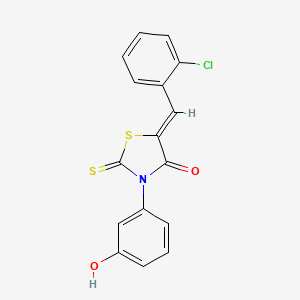 molecular formula C16H10ClNO2S2 B6047267 5-(2-chlorobenzylidene)-3-(3-hydroxyphenyl)-2-thioxo-1,3-thiazolidin-4-one 