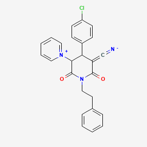 4-(4-chlorophenyl)-3-cyano-6-oxo-1-(2-phenylethyl)-5-pyridinium-1-yl-1,4,5,6-tetrahydropyridin-2-olate