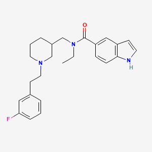 N-ethyl-N-({1-[2-(3-fluorophenyl)ethyl]-3-piperidinyl}methyl)-1H-indole-5-carboxamide